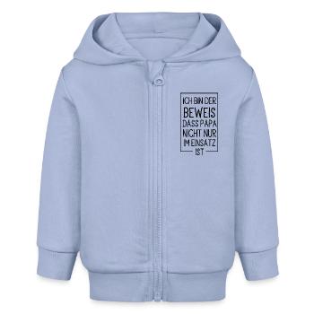 Cadeau de déploiement paramédical pompier bébé papa - Veste à capuche bébé bio Stanley/Stella - ciel - Devant