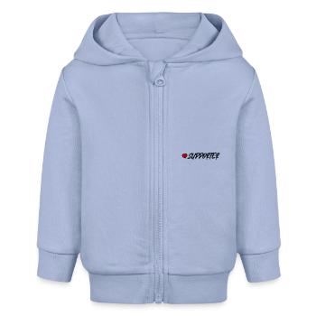 Supporter Herz - Baby Organic Kapuzenjacke Baby Connector von Stanley/Stella - Sky - Vorne