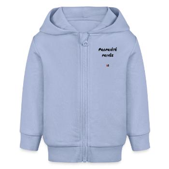 Private Property - Wortspiele Francois Ville - Baby Organic Kapuzenjacke Baby Connector von Stanley/Stella - Sky - Vorne