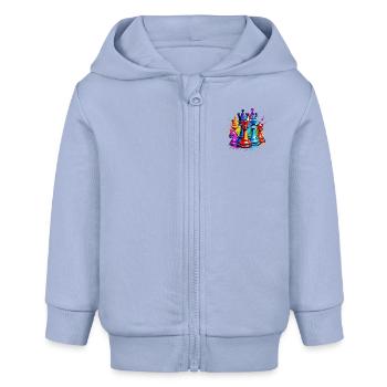 Échecs / Pièces / Stratégie / Casse-tête / Nerd - Veste à capuche bébé bio Stanley/Stella - ciel - Devant
