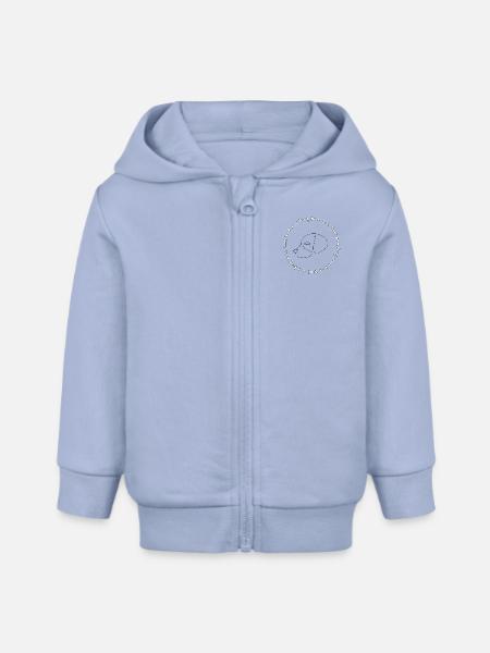 Hundekopf mit Knochen - Baby Organic Kapuzenjacke Baby Connector von Stanley/Stella - Sky