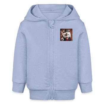 Samojed Mafia - Baby Organic Kapuzenjacke Baby Connector von Stanley/Stella - Sky - Vorne