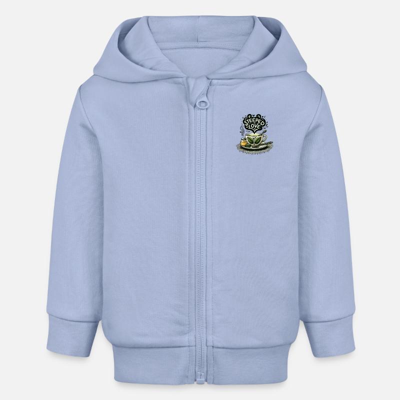 Imprégné d’amour - Veste à capuche bébé bio Stanley/Stella - ciel