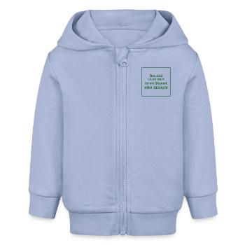 Funny Sayings - Thinking vs. Six-Pack - Baby Organic Zip-up Hoodie by Stanley/Stella - sky - Front