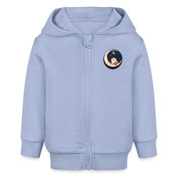 Otter sitzt im Mond - Baby Organic Kapuzenjacke Baby Connector von Stanley/Stella - Sky - Vorne
