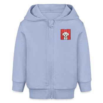 Schüchterner Malteser, der aus dem Vorhang guckt - Baby Organic Kapuzenjacke Baby Connector von Stanley/Stella - Sky - Vorne