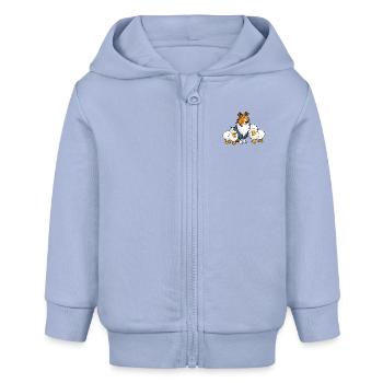 Gentle Collie Herding Sheep - Baby Organic Zip-up Hoodie by Stanley/Stella - sky - Front