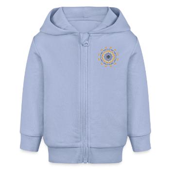 Mandala soleil pour réveiller vos journées - Veste à capuche bébé bio Stanley/Stella - ciel - Devant