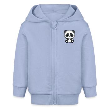 Süßer Chibi-Panda | Niedliches Panda-Design - Baby Organic Kapuzenjacke Baby Connector von Stanley/Stella - Sky - Vorne