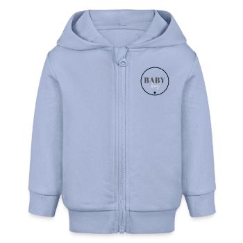 baby boy - schlicht schwarz weiß - Baby Organic Kapuzenjacke Baby Connector von Stanley/Stella - Sky - Vorne