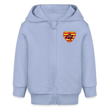 I Love Mallorca in den Farben der Islas Baleares - Baby Organic Kapuzenjacke Baby Connector von Stanley/Stella - Sky - Vorne