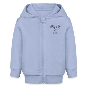 Après le ski, le kiné - Veste à capuche bébé bio Stanley/Stella - ciel - Devant