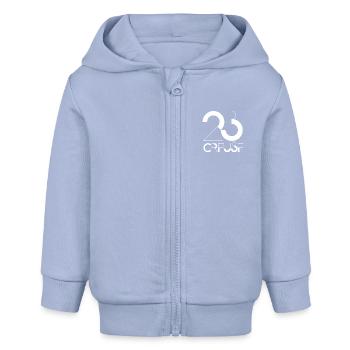 23, la Creuse ! - Veste à capuche bébé bio Stanley/Stella - ciel - Devant