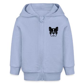 Bouledogue français - Veste à capuche bébé bio Stanley/Stella - ciel - Devant