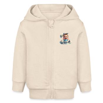 Hurra - Da bin da / Junge - Baby Organic Kapuzenjacke Baby Connector von Stanley/Stella - Natur - Vorne