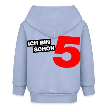 Ich bin schon 5 - Baby Organic Kapuzenjacke Baby Connector von Stanley/Stella - Sky - Hinten