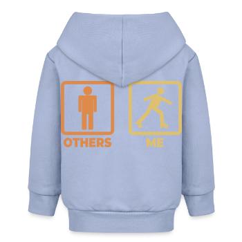 Rollschuhläufer Strichmännchen - Baby Organic Kapuzenjacke Baby Connector von Stanley/Stella - Sky - Hinten