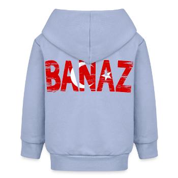 Banaz Usak Türkei Flagge - Baby Organic Kapuzenjacke Baby Connector von Stanley/Stella - Sky - Hinten