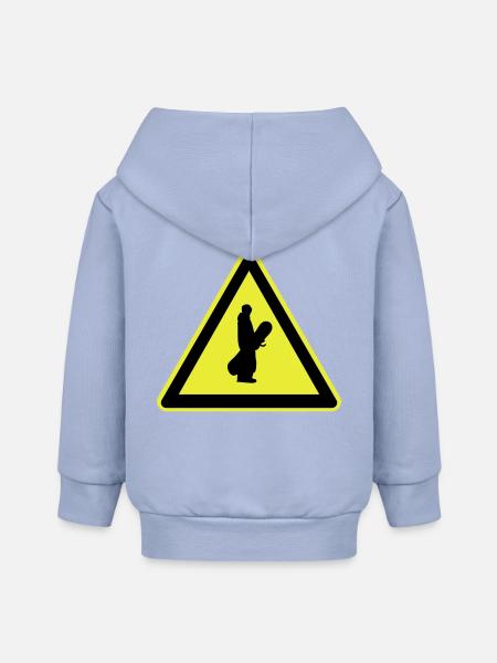 Snowboarder Schild - Baby Organic Kapuzenjacke Baby Connector von Stanley/Stella - Sky