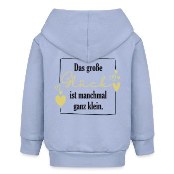 Das große Glück ist manchmal ganz klein - Baby - Baby Organic Kapuzenjacke Baby Connector von Stanley/Stella - Sky - Hinten