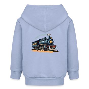 Eisenbahn Illustration - Baby Organic Kapuzenjacke Baby Connector von Stanley/Stella - Sky - Hinten