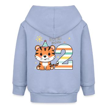 2. Geburtstag niedlicher Tiger Geschenkidee - Baby Organic Kapuzenjacke Baby Connector von Stanley/Stella - Sky - Hinten
