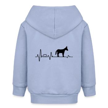 Donkey heartbeat Muli mule farm farmer - Baby Organic Zip-up Hoodie by Stanley/Stella - sky - Back