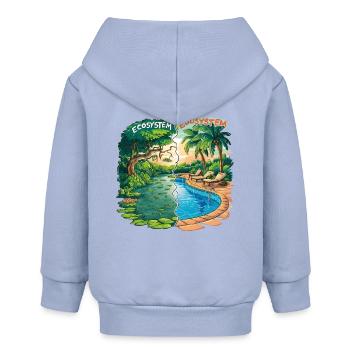 Ecosystem vs Egosystem Eco-Friendly Message - Baby Organic Zip-up Hoodie by Stanley/Stella - sky - Back