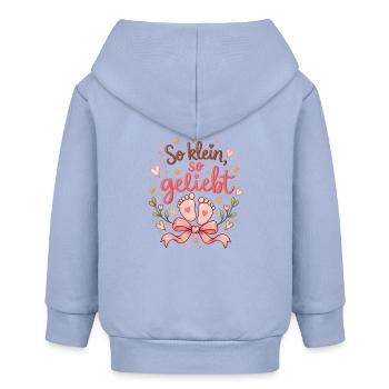 So klein geliebt – Babymotiv Herzen - Baby Organic Kapuzenjacke Baby Connector von Stanley/Stella - Sky - Hinten