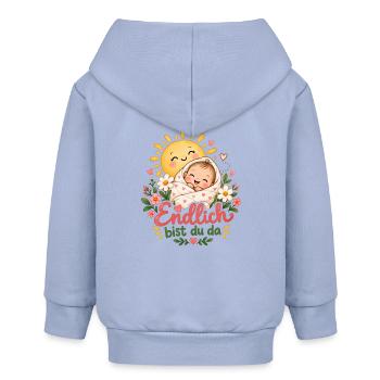 Endlich da: Sonnenbaby mit Blumen - Baby Organic Kapuzenjacke Baby Connector von Stanley/Stella - Sky - Hinten