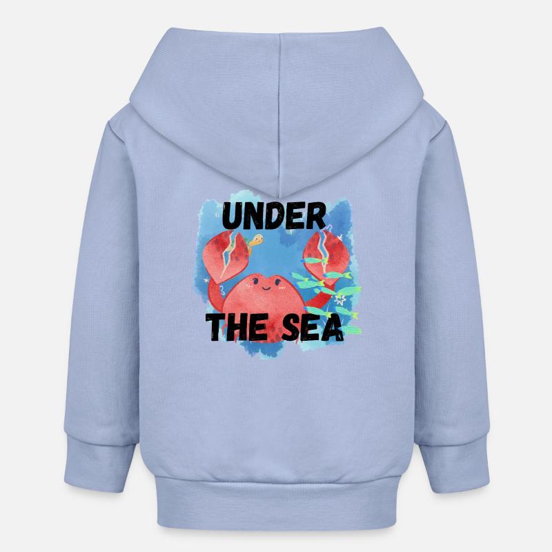 Sous la mer - Veste à capuche bébé bio Stanley/Stella - ciel
