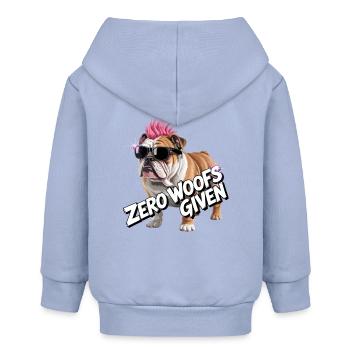 Bulldog Punk Mohawk Tee - Baby Organic Zip-up Hoodie by Stanley/Stella - sky - Back