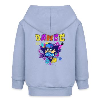Vibranter Breakdance-Style Druckdesign - Baby Organic Kapuzenjacke Baby Connector von Stanley/Stella - Sky - Hinten