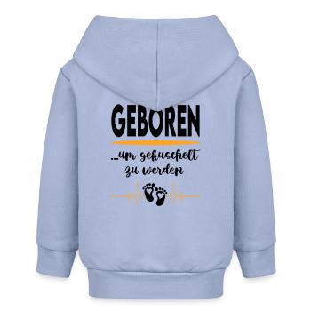 Geboren, um gekuschelt zu werden Babysprüche - Baby Organic Kapuzenjacke Baby Connector von Stanley/Stella - Sky - Hinten