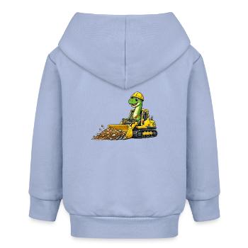 Dino Bauarbeiter Bulldozer - Baby Organic Kapuzenjacke Baby Connector von Stanley/Stella - Sky - Hinten
