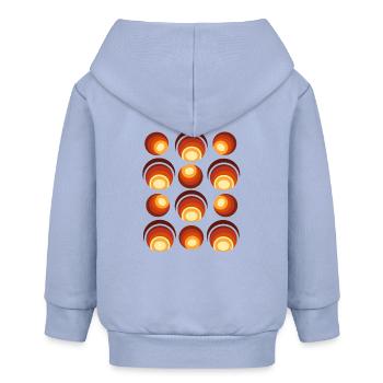 70er Jahre Retro Kugel Muster Orangebraun - Baby Organic Kapuzenjacke Baby Connector von Stanley/Stella - Sky - Hinten