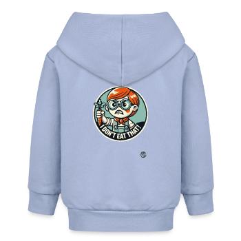 Kleinkind mit Karotte, Das esse ich nicht - Baby Organic Kapuzenjacke Baby Connector von Stanley/Stella - Sky - Hinten