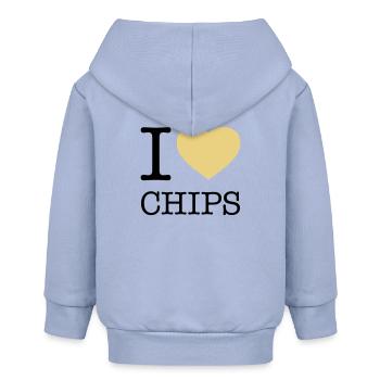 I LOVE CHIPS - Baby Organic Kapuzenjacke Baby Connector von Stanley/Stella - Sky - Hinten