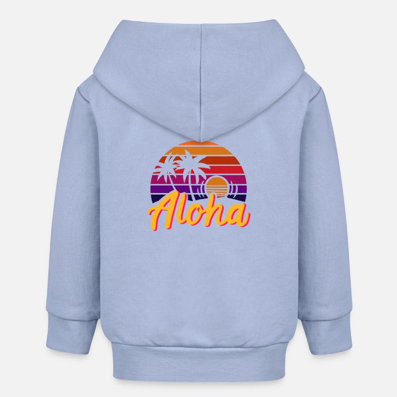 Hawaï Été Aloha - Veste à capuche bébé bio Stanley/Stella - ciel