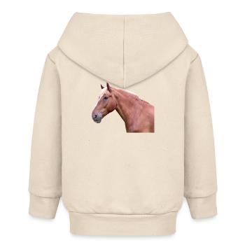 Pferdekopf Pferd Dressurpferd Pferderasse Reiter - Baby Organic Kapuzenjacke Baby Connector von Stanley/Stella - Natur - Hinten