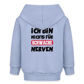 Baby Schwache Nerven Nervt Laut Aktiv - Baby Organic Kapuzenjacke Baby Connector von Stanley/Stella - Sky - Hinten