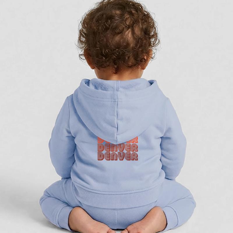 Denver Gradient Retro Pattern Baby Organic Zip-up Hoodie by Stanley/Stella