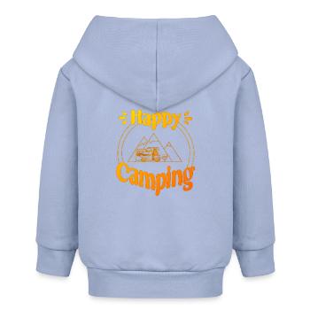 Happy Camping - conception graphique joyeuse et cool - Veste à capuche bébé bio Stanley/Stella - ciel - Dos