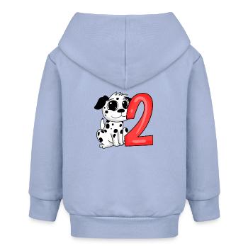 2 Geburtstag 2 Jahre alt mit Tier Motiv - zwei - Baby Organic Kapuzenjacke Baby Connector von Stanley/Stella - Sky - Hinten