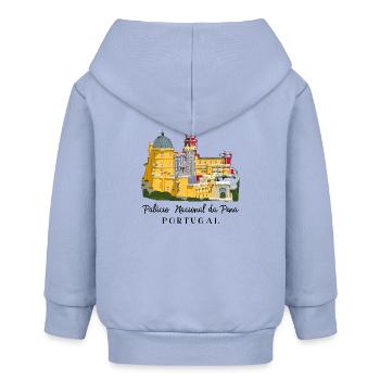 Portugal, Schloss Sintra, Pena Palast, Zeichnung - Baby Organic Kapuzenjacke Baby Connector von Stanley/Stella - Sky - Hinten