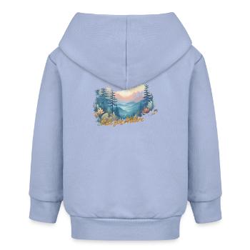 Rise for Nature - Wald mit Sonnenaufgang - Baby Organic Kapuzenjacke Baby Connector von Stanley/Stella - Sky - Hinten