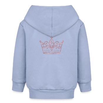 Couronne Reine/Roi Paillettes Personnalisable - Veste à capuche bébé bio Stanley/Stella - ciel - Dos