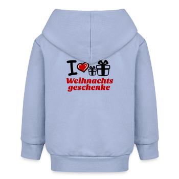 I Love Weihnachtsgeschenke  - Baby Organic Kapuzenjacke Baby Connector von Stanley/Stella - Sky - Hinten
