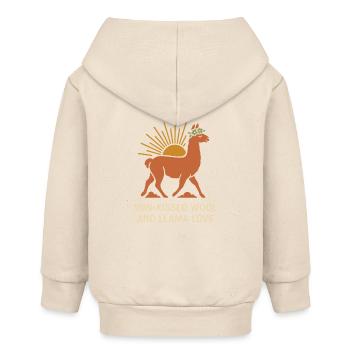 Cottagecore Llama Aesthetic Cute Farm Animal - Baby Organic Zip-up Hoodie by Stanley/Stella - soft Ecru - Back