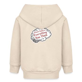 Don't Believe Everything You Think Spruch Weisheit - Baby Organic Kapuzenjacke Baby Connector von Stanley/Stella - Natur - Hinten